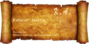 Kehrer Anita névjegykártya
